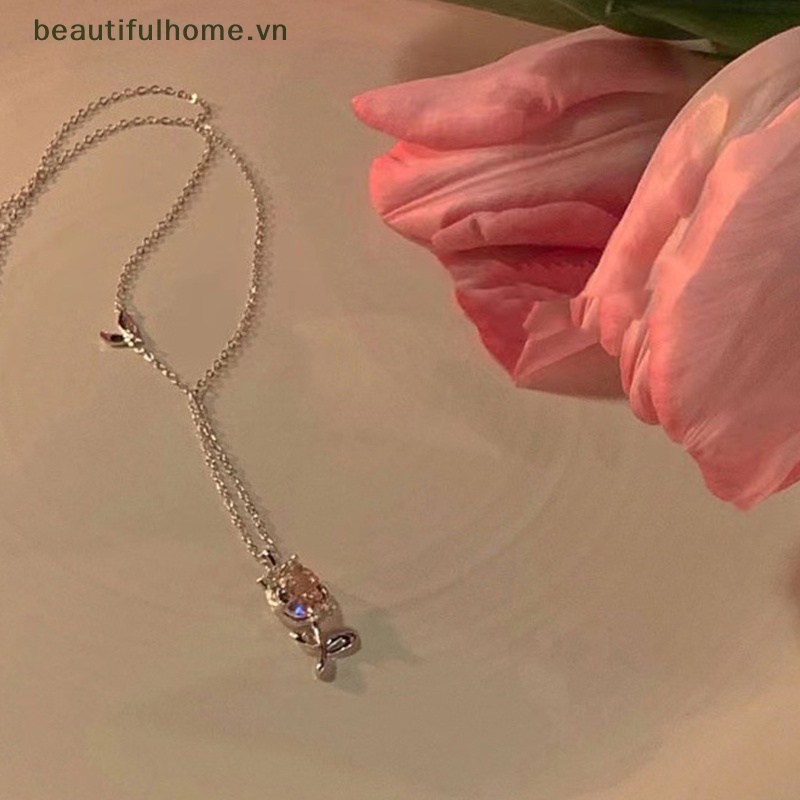 Vòng Cổ Choker Hình Hoa Tulip Màu Bạc Đính Đá Thời Trang Cho Nữ