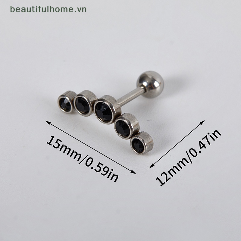 Khuyên Tai Đính Đá Pha Lê Bằng Thép Không Gỉ Thời Trang Cho Nữ