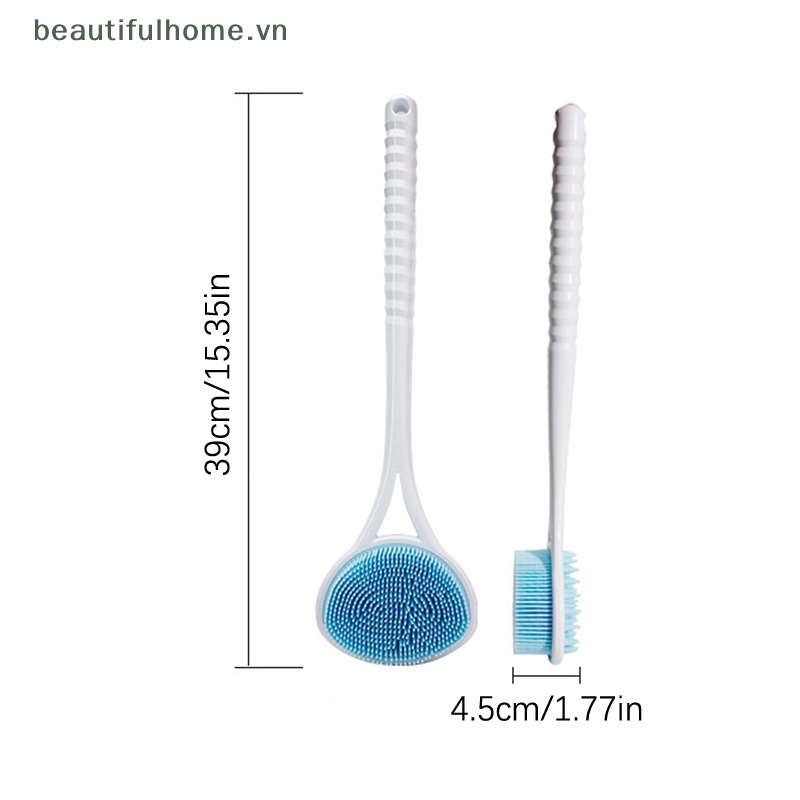 Bàn Chải Tắm Chà Lưng Cán Dài Bằng Silicone