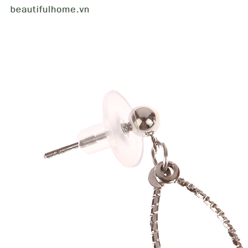 Bông Tai Dáng Dài Đính Đá Hình Tròn Bằng Sợi Tổng Hợp Dành Cho Cô Dâu