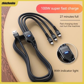 Fs cáp sạc nhanh 100w 6a 3 trong 1 cho ios android type-c