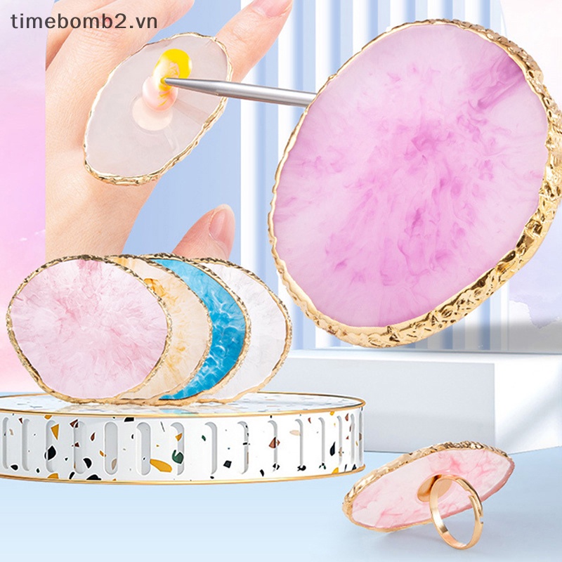 Set 1 Bảng Pha Màu Sơn Móng Tay Nghệ Thuật DIY Bằng Đá Resin