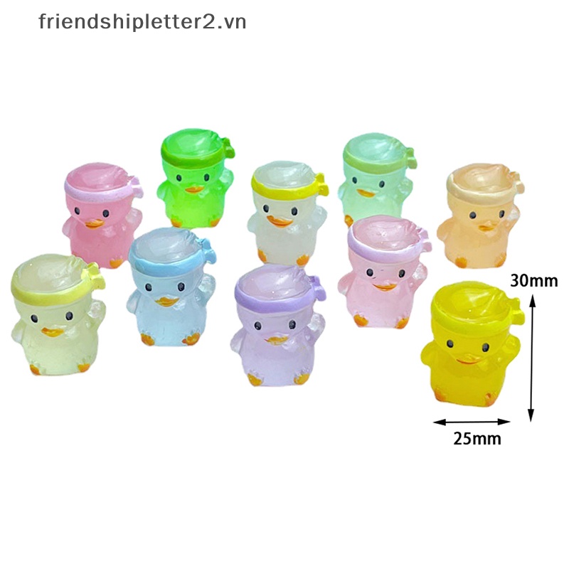 Set 5 Vịt Con Dạ Quang Mini Bằng Nhựa Resin Trang Trí Tiểu Cảnh