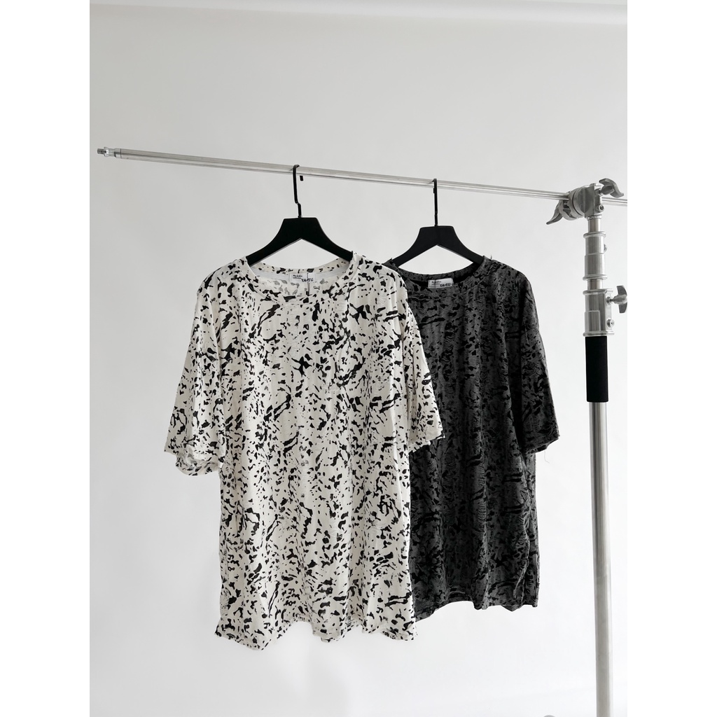 Áo thun chất liệu len 100% cotton form rộng unisex hoạ tiết cao cấp TSS8091