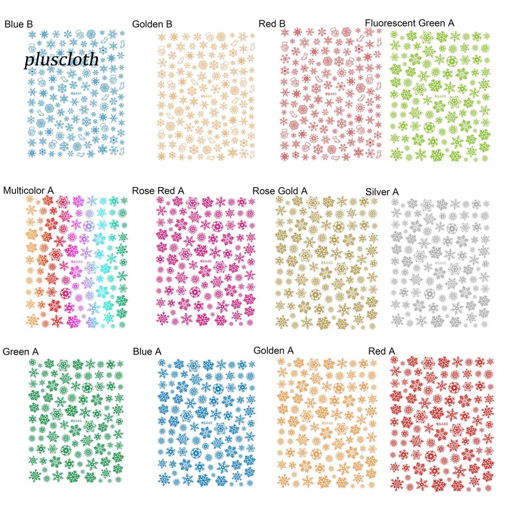 1 Tấm Sticker Phát Quang Họa Tiết Bông Tuyết 3D Dán Móng Nghệ Thuật