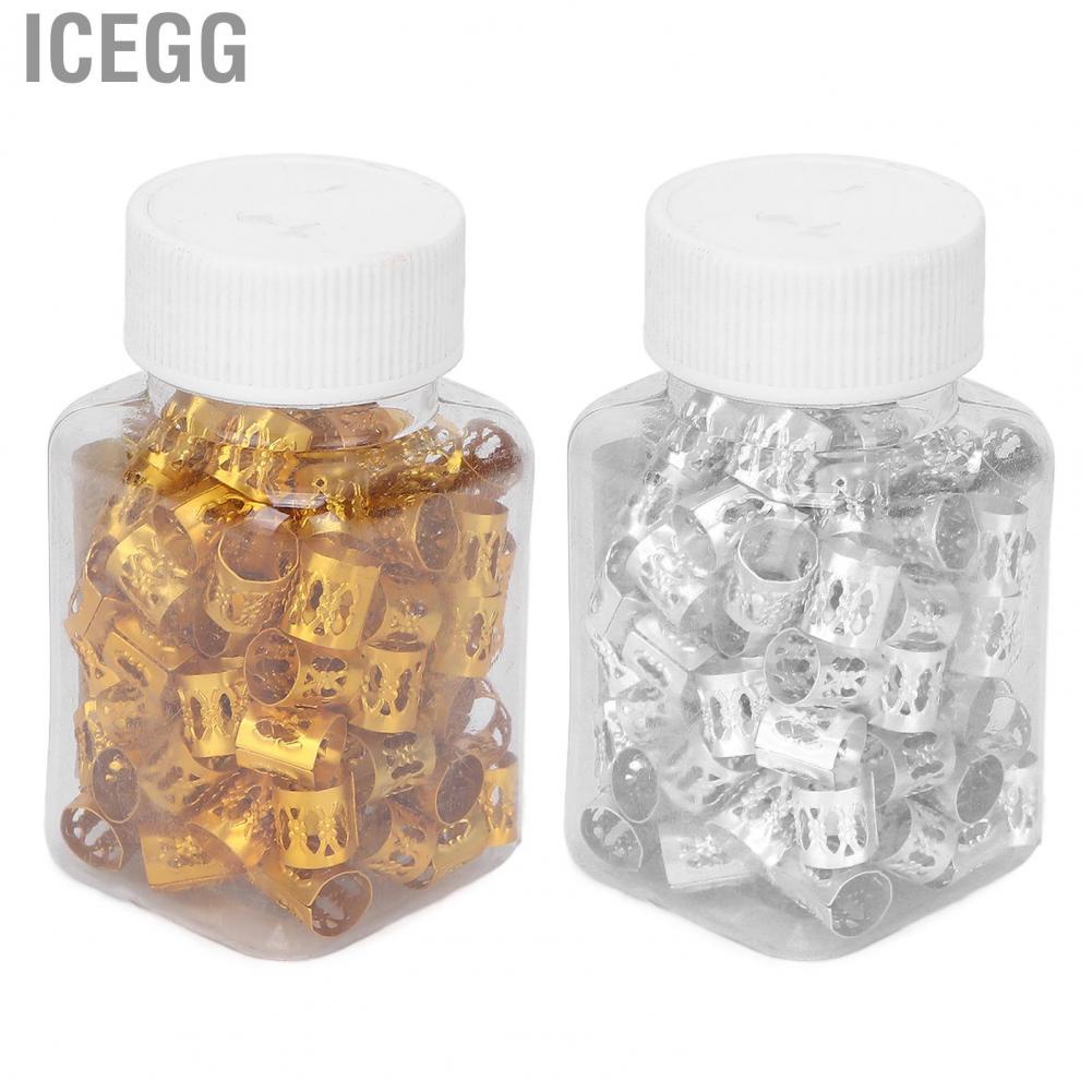 Icegg 100pcs Hair Braid Ring Beads Dreadlocks Cuff Hair Extension Jewelry Decoration