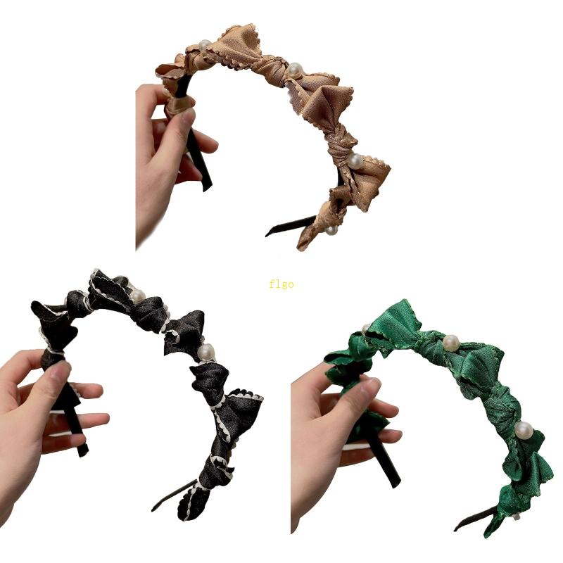 Flgo Băng Đô Cài Tóc Trang Điểm Thanh Lịch Hình Nơ Dễ Thương Bền Bỉ Dành Cho Bạn Nữ