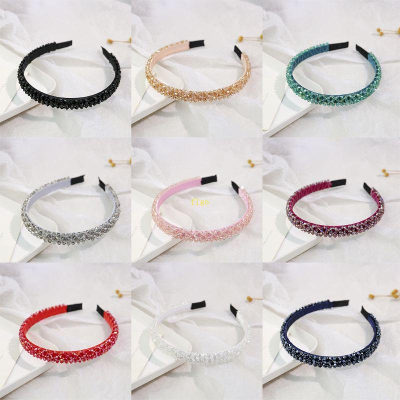 Flgo Băng Đô Cài Tóc Đính Đá Giả Pha Lê Lấp Lánh Phong Cách Hàn Quốc Sang Trọng Cho Nữ