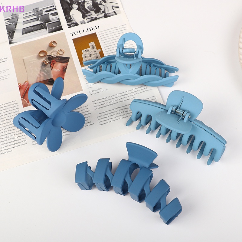 Set 8 Kẹp Tóc Càng Cua Màu Trơn Thời Trang Cho Nữ Mới