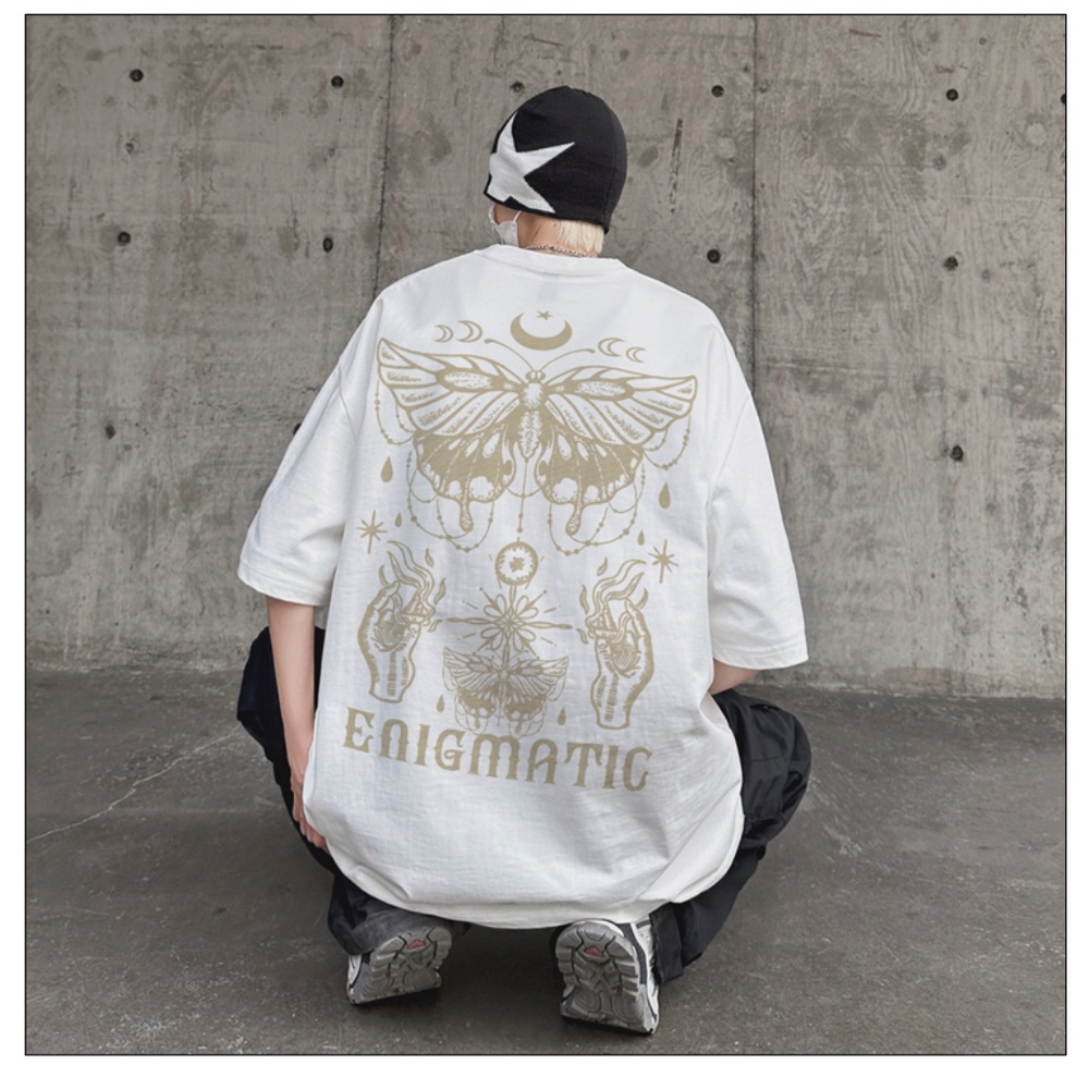 Áo Thun Tay Ngắn In Hình Bướm Phong Cách Đường Phố Cho Nam