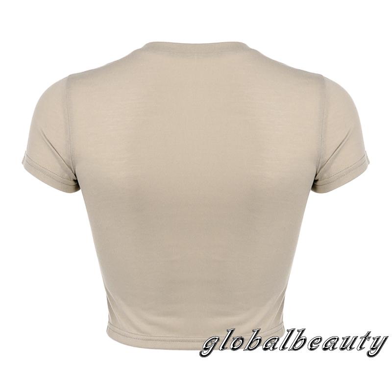 Áo Thun Crop Top Tay Ngắn Cổ Tròn In Họa Tiết Trừu Tượng Thời Trang Mùa Hè Dành Cho Nữ