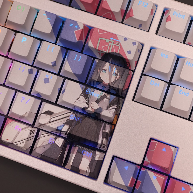 Tenndou Arisu Keycaps Cherry Profile Anime Blue Archive Chủ Đề PBT Dye Sub Bàn Phím Cơ Keycap