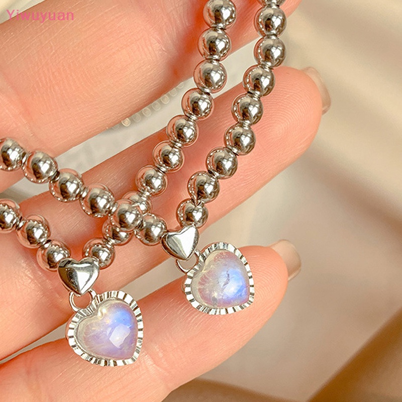 < Yiwuyuan > Vòng Cổ Choker Mặt Pha Lê Hình Trái Tim Thời Trang Mới Cho Nữ