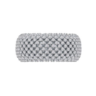 Nhẫn bạc nguyên chất Nhẫn nữ, nhẫn lưới đầy kim cương 925 bạc