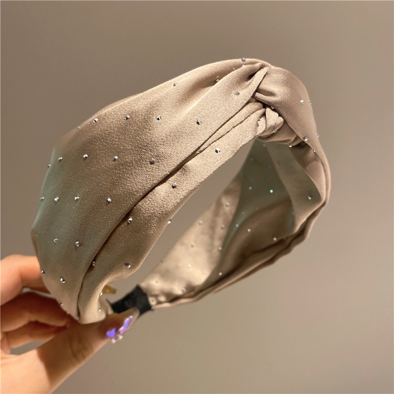 Băng Đô Vải Satin Bản Rộng Thắt Nút Kiểu Gypsophila Đơn Giản Phong Cách Hàn Quốc