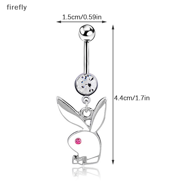 [firefly] Khuyên Rốn Hình Thỏ Pha Lê Dễ Thương Không Cần Khoan Lỗ