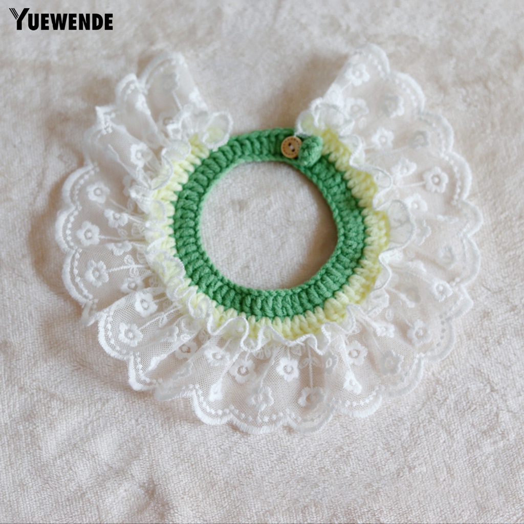 Yếm Đeo Cổ YQ.E Viền Ren Hoa Dễ Thương Chống Thất Lạc Cho Thú Cưng