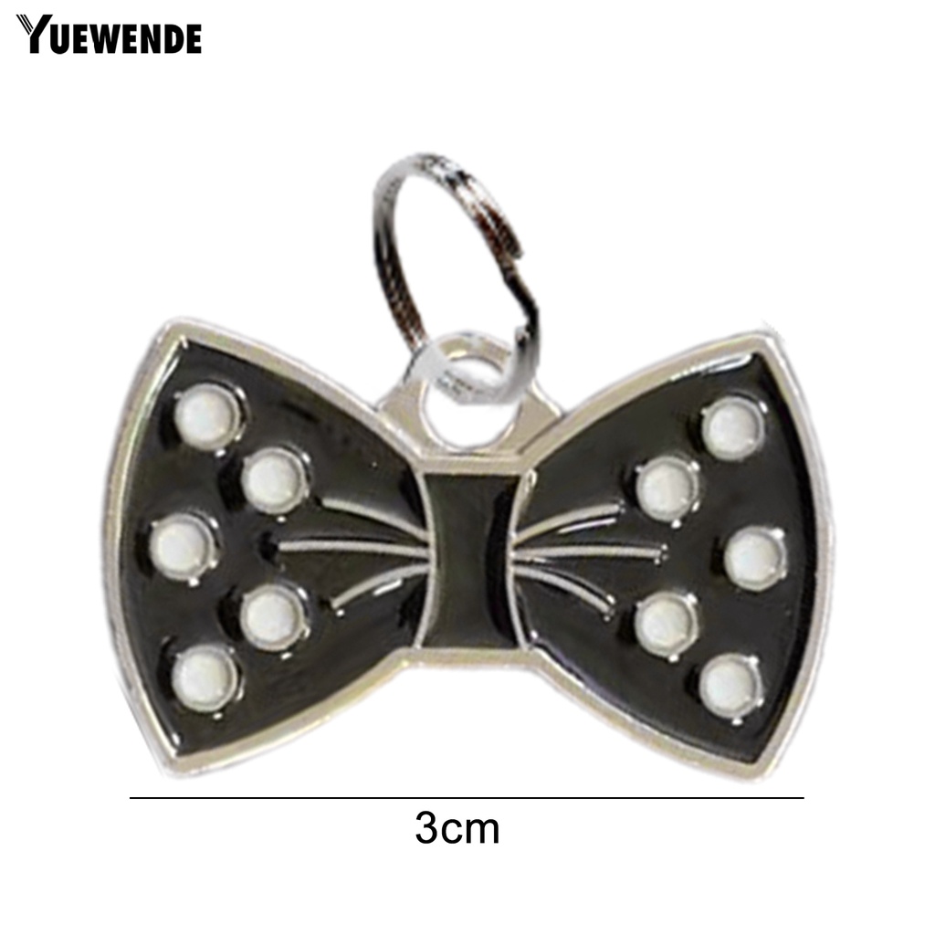 Yq.e Thẻ ID Thú Cưng Bằng Hợp Kim Kẽm Hình Nơ Chống Ăn Mòn Phong Cách Cho Thú Cưng