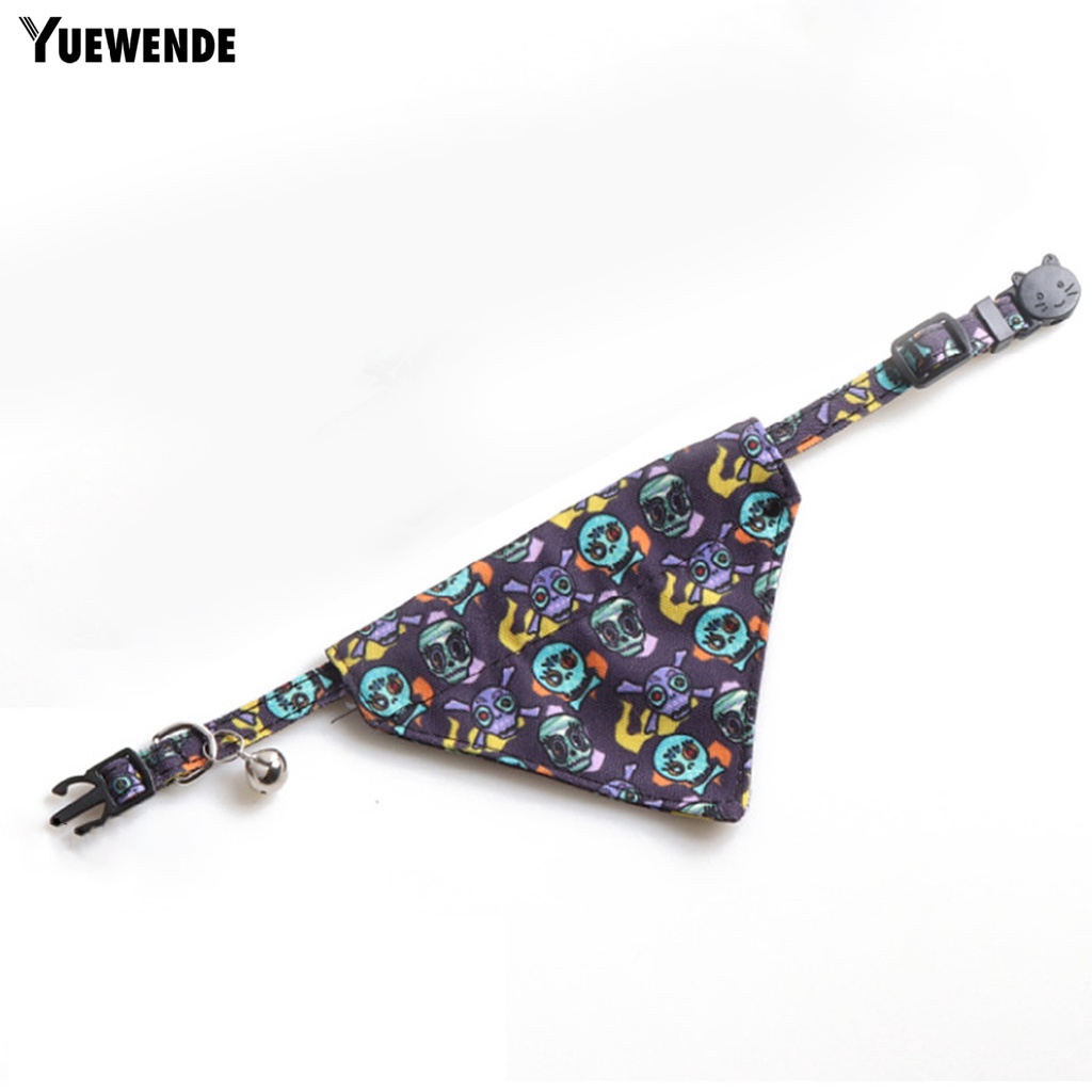 Yq.e Yếm Họa Tiết Bộ Xương Dơi Bí Ngô Có Thể Điều Chỉnh Cho Thú Cưng Chó Mèo Có Chuông Trang Trí Halloween