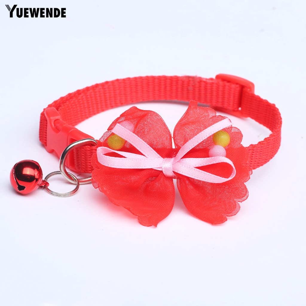 Yq.e Vòng Cổ Thắt Nơ Màu Trơn Dễ Thương Tinh Tế Có Chuông Dành Cho Cún Cưng / Mèo Cưng Trong Lễ Hội