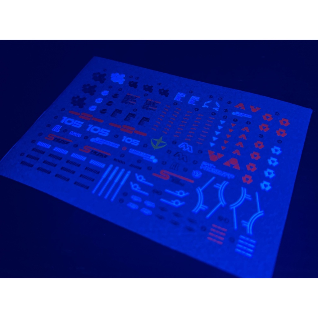 Xueyan mg 100 build strike decal trượt nước huỳnh quang