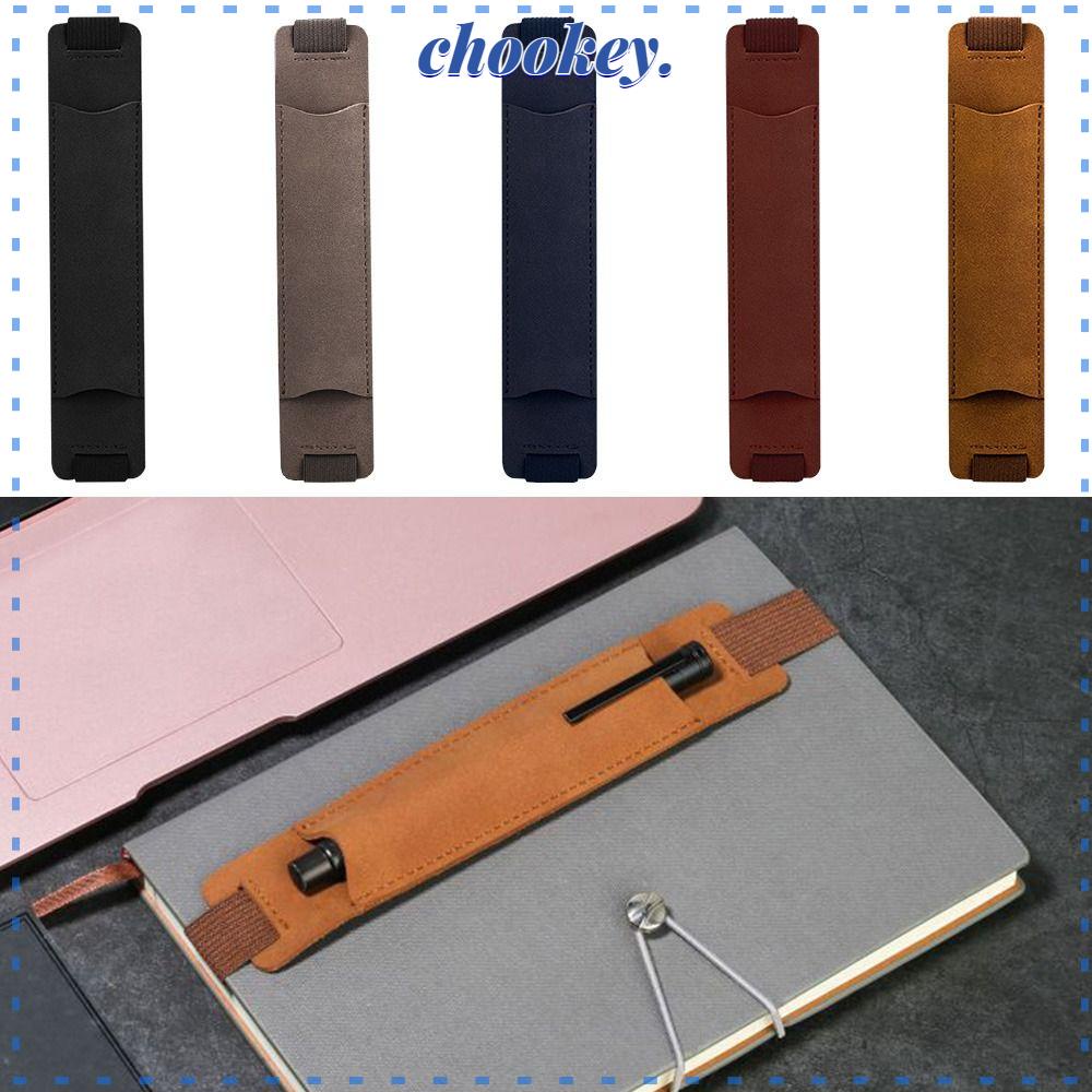 CHOOKEY Set 3 Túi Đựng Bút Bằng Da Pu Co Giãn Có Khóa Cài Giá Đỡ