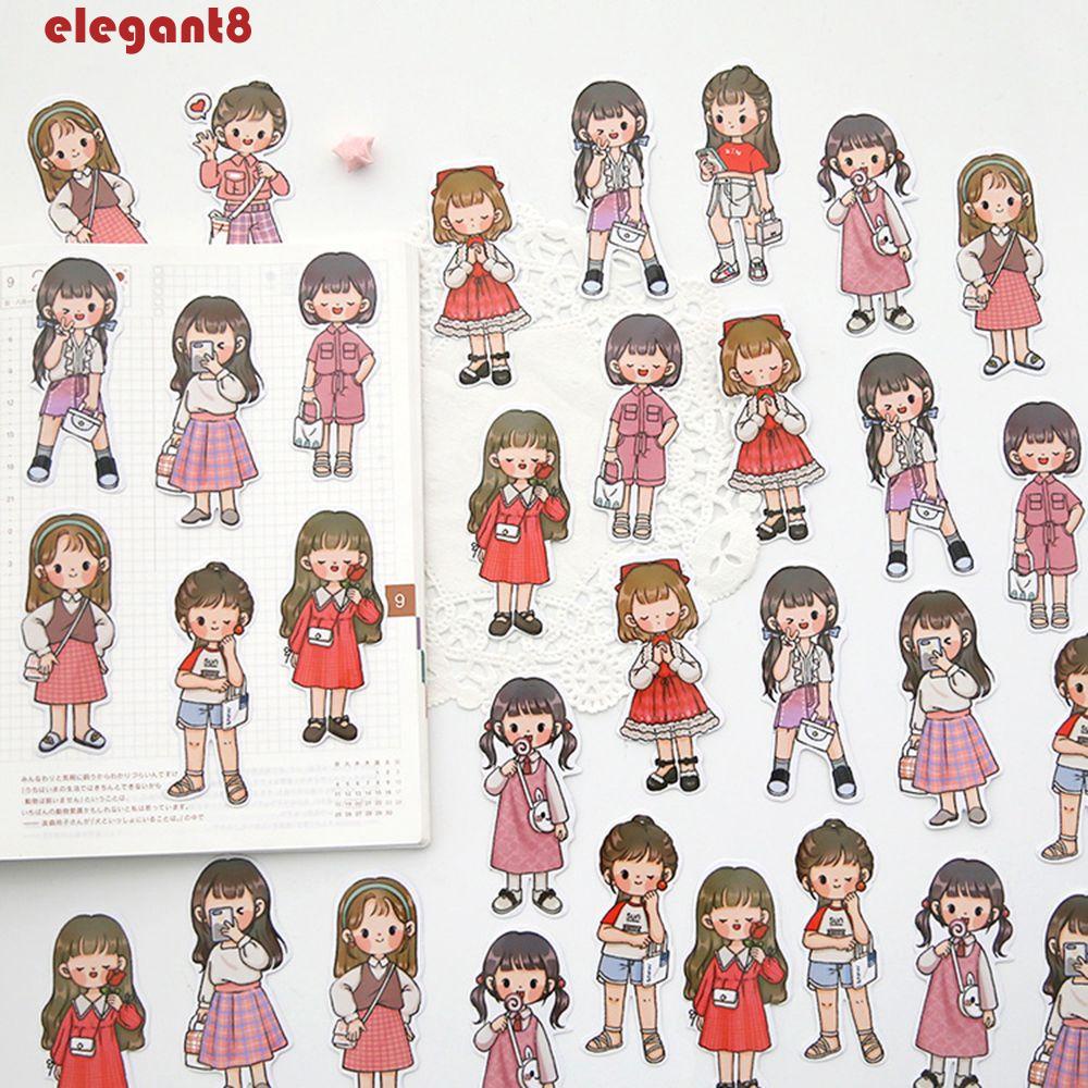 Miếng Dán Trang Trí Nhật Ký / Điện Thoại Chống Thấm Nước DIY Hình Bé Trai / Bé Gái Thanh Lịch