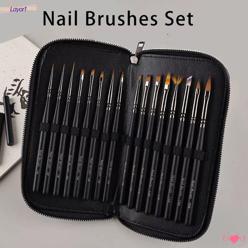 Set 1 / 16 Cọ Vẽ Nối Dài Móng Tay Gel UV