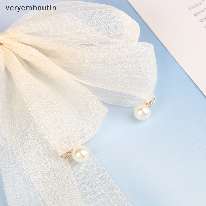 Kẹp Tóc Nơ Màu Trắng Đen Thời Trang Mùa Xuân Cho Nữ