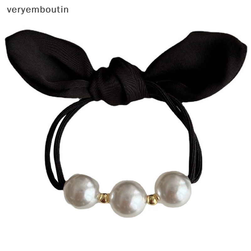 Dây Cột Tóc Cao Su Co Giãn Đính Ngọc Trai Thời Trang Phong Cách Hàn Quốc Cho Nữ