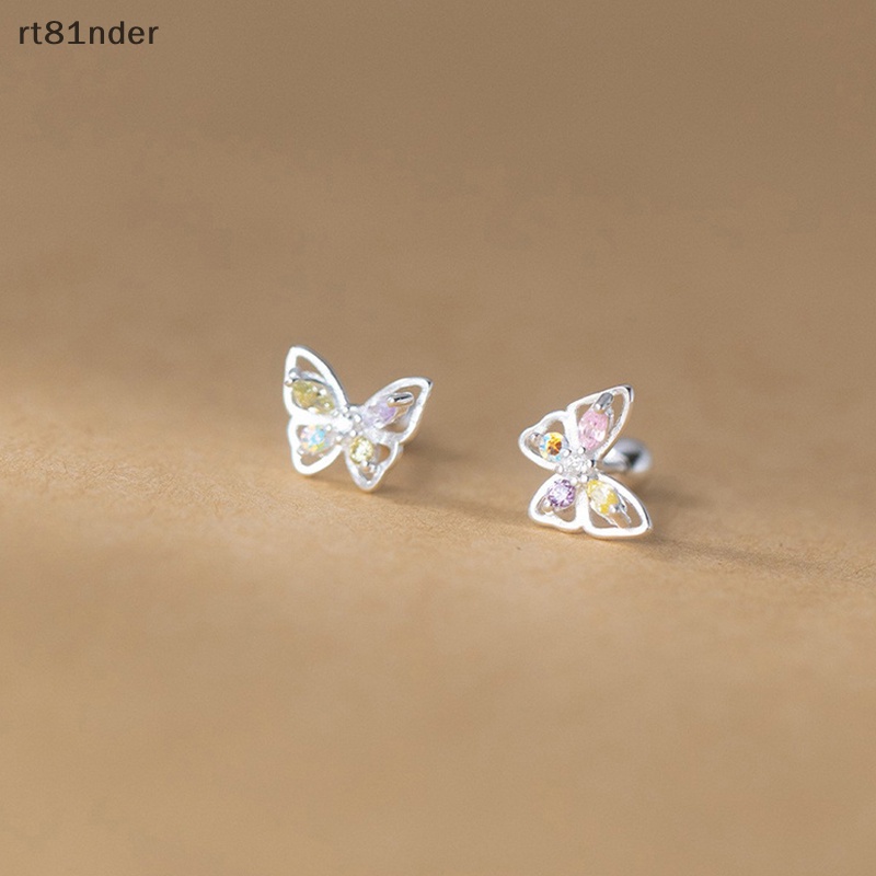 Rt 1 Đôi Bông Tai Hình Bướm Đính Kim Cương Màu Sắc Dành Cho Nữ