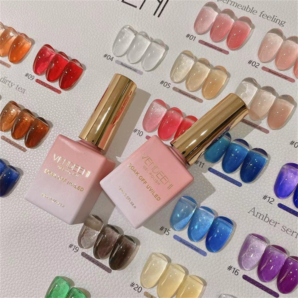 Sơn Móng Tay Dạng Thạch Trong Mờ 36 Màu Tùy Chọn Thương Hiệu Vendeeeni 2023