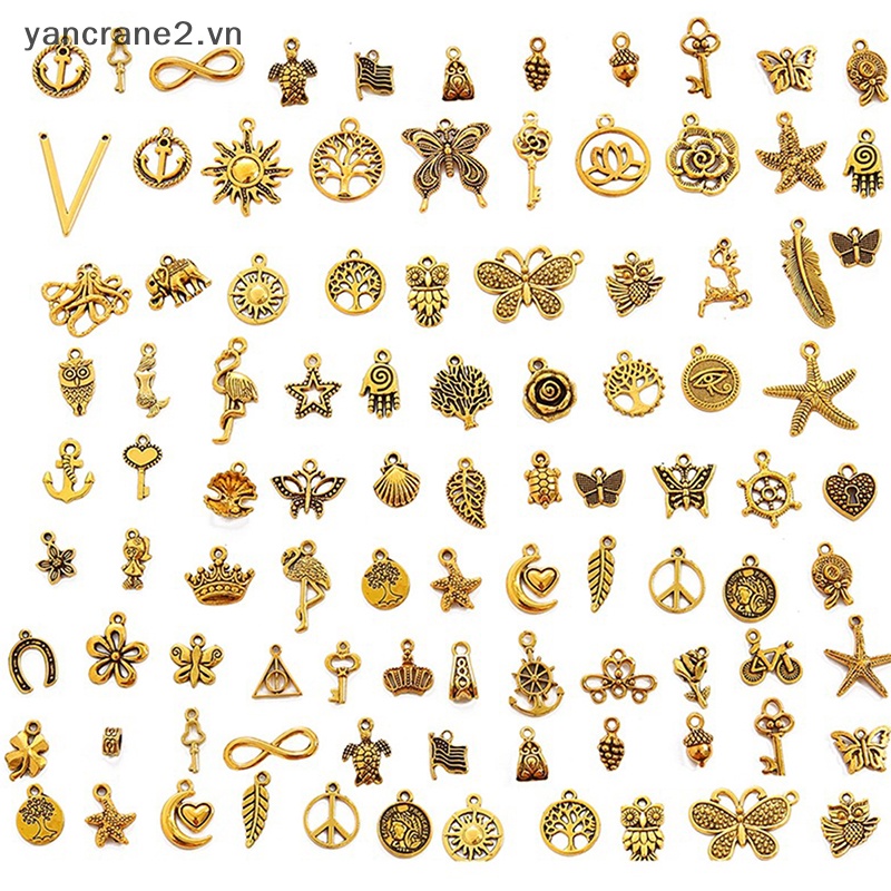 Set 10 Mặt Vòng cổ / Vòng Tay / Trang Sức Bằng Kim Loại Hỗn Hợp DIY yancrane2.vn