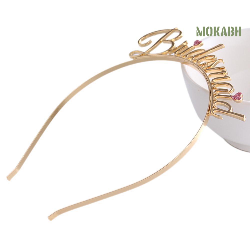 Băng Đô Cài Tóc Hình Trái Tim In Chữ Thời Trang Cho Phù Dâu