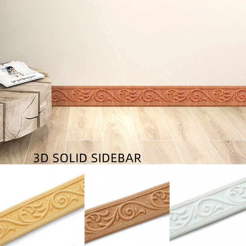 Miếng Dán Viền Tường Bằng Xốp Họa Tiết Kẻ Sọc 3d Tự Dính Chống Thấm Nước Trang Trí Nhà Cửa