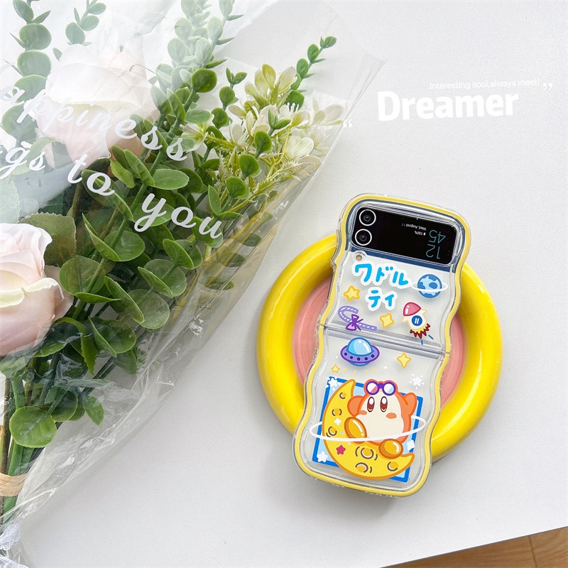 Ốp Điện Thoại Dẻo Trong Suốt Họa Tiết Hoạt Hình kirby Dễ Thương Cho Samsung Galaxy Z Flip 4 3 Samsung Galaxy ZFlip 4 3 Z Flip4 Flip3