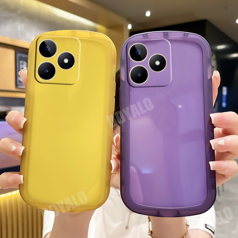 Ốp Điện Thoại Chống Rơi Màu Trắng Đen Đơn Giản Cho Realme C53 C55 NFC 2023 RealmeC53