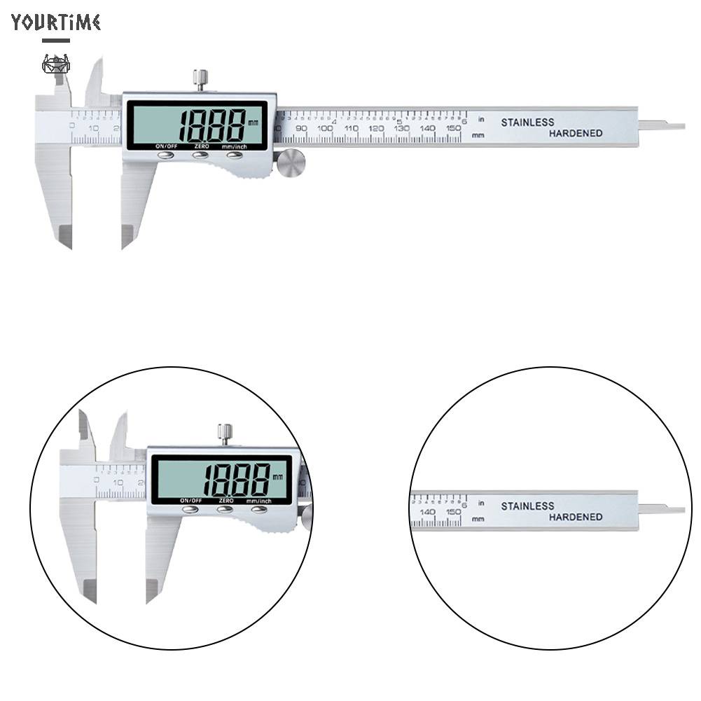Thước Cặp Điện Tử 150mm Có Màn Hình LCD Cho Engineer Carpenter