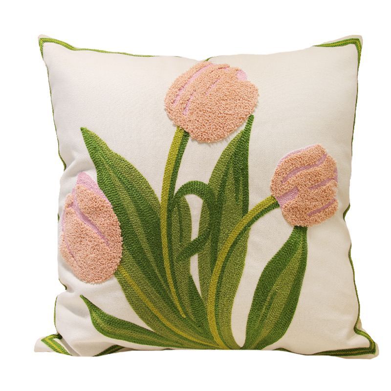 Gối Tựa Lưng Hình Hoa Tulip Trang Trí Phòng Khách