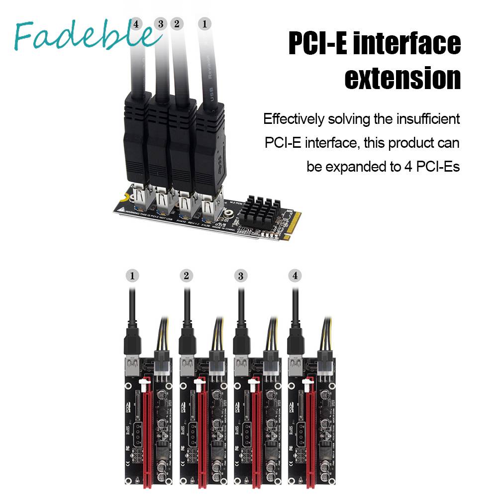 Thẻ Mở Rộng M.2 Mkey Sang 4 PCI-E Tốc Độ Cao Usb 3.0 Cho Máy Tính Bàn