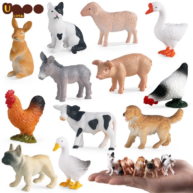 Set 12 Mô Hình Đồ Chơi Gia Cầm Nông Trại Mini Cho Bé