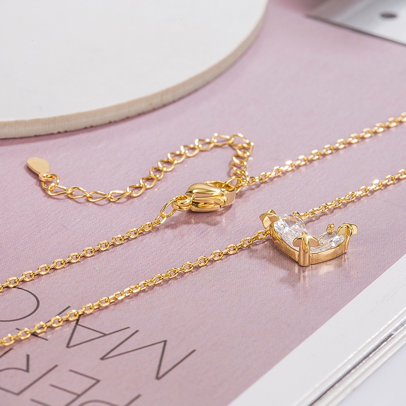 Mangxing Vòng cổ Mặt Trái Tim Đính Đá Zircon Sang Trọng Cho Nữ