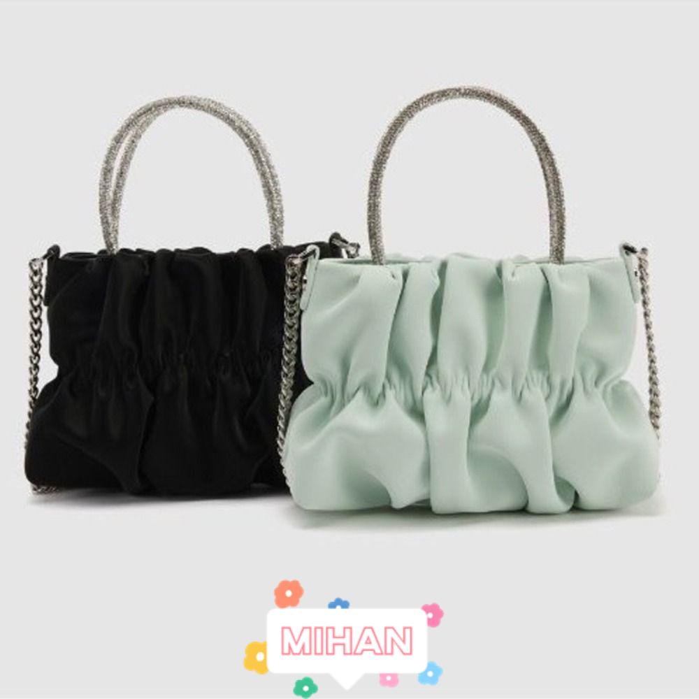 Túi Đeo Chéo Màu Trơn Phối Dây Xích Thời Trang MIHAN1