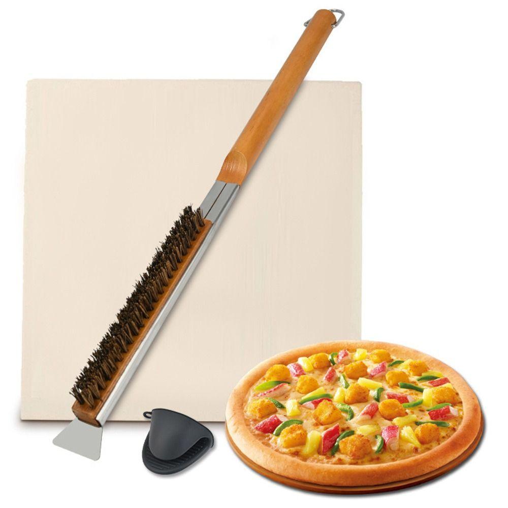 Dụng Cụ Cạo Bánh Pizza Chuyên Nghiệp Bằng Thép Không Gỉ Với Tay Cầm Dài|Bàn Chải Vệ Sinh Chuyên Dụng Chất Lượng