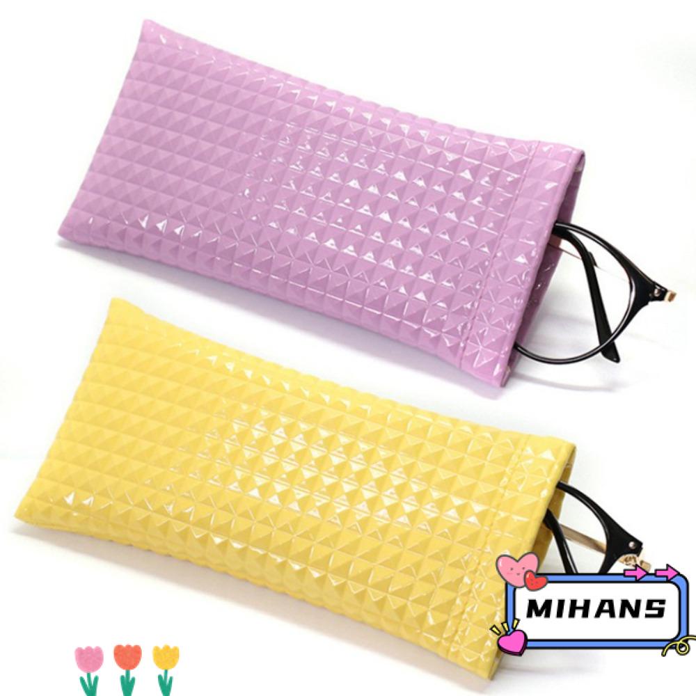 MIH Túi Đựng Mắt Kính Bằng Da Pu Mềm Màu Trơn