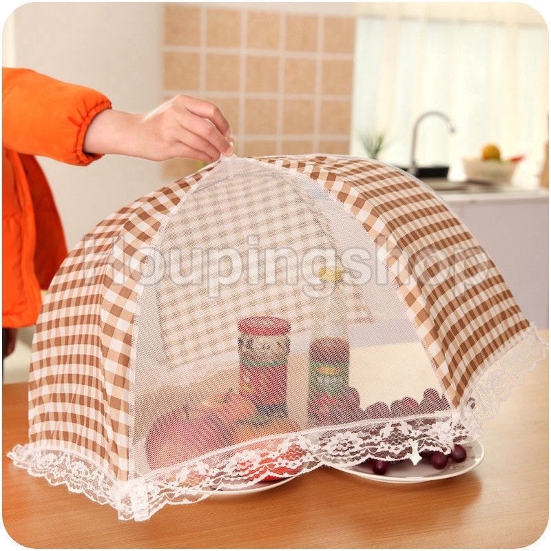 Vỏ Bọc Đĩa Đựng Thức Ăn Dạng Lưới Thoáng Khí Chống Ruồi Có Thể Giặt Sạch