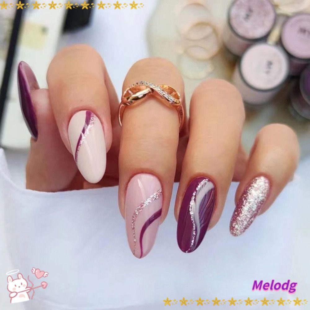 Bộ 24 Móng Tay Giả Dạng Nhấn Có Thể Tháo Rời DIY