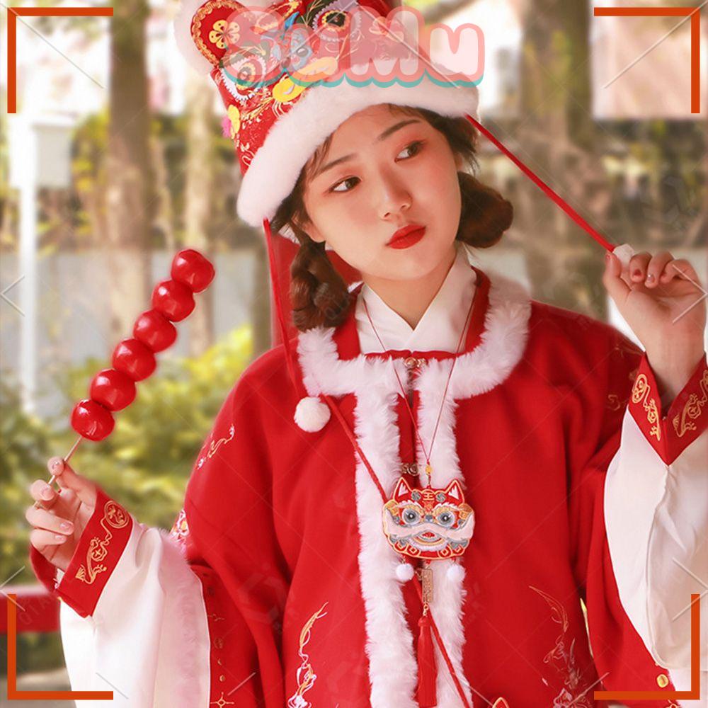 Mũ May Mắn Thêu Tay Phong Cách Trung Hoa Năm Mới 2022 Cho Bé Sơ Sinh