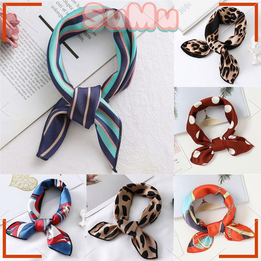 Khăn Lụa Vuông Quấn Đầu In Họa Tiết Đa Dạng Cho Nữ