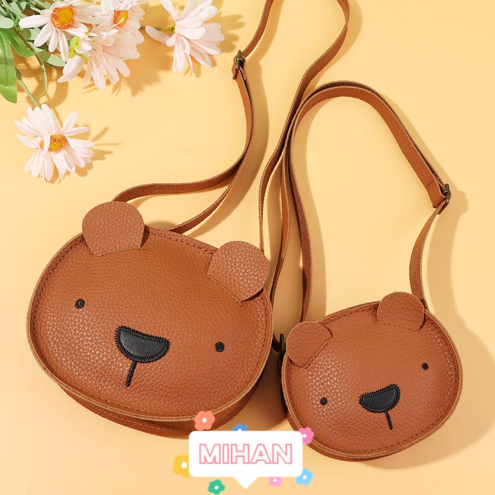 Ba Lô Da PU Hình Gấu MIHAN1 Dễ Thương Cho Bé